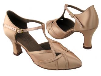 dansschoenen huidskleur satijnen  